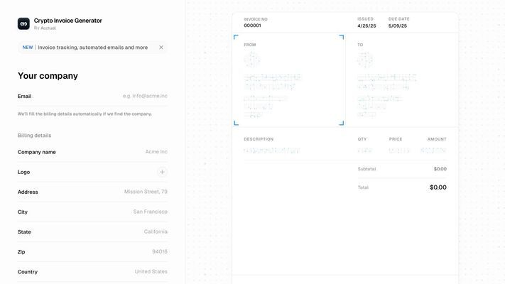 Crypto Invoice Generator