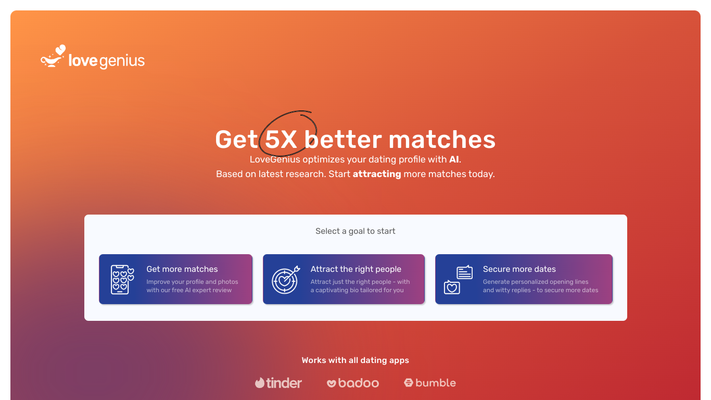 LoveGenius - Magic AI that generates your Tinder & Bumble Bio