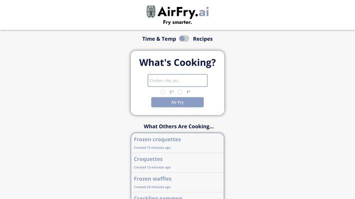 Air Fry AI |  Air Fry Your Food Perfectly with Artificial Intelligence