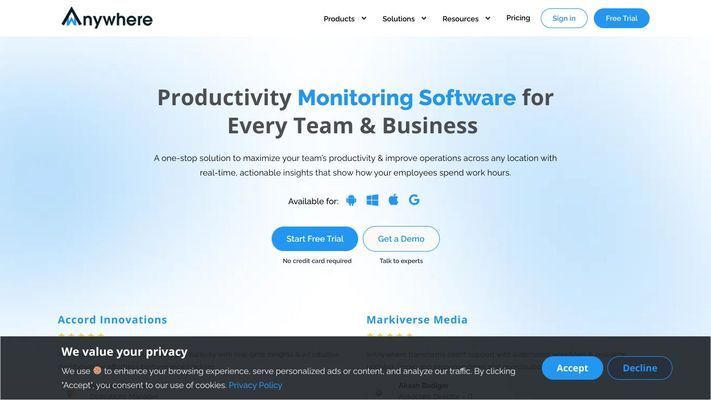 wAnywhere: AI-Based Desktop Monitoring Software