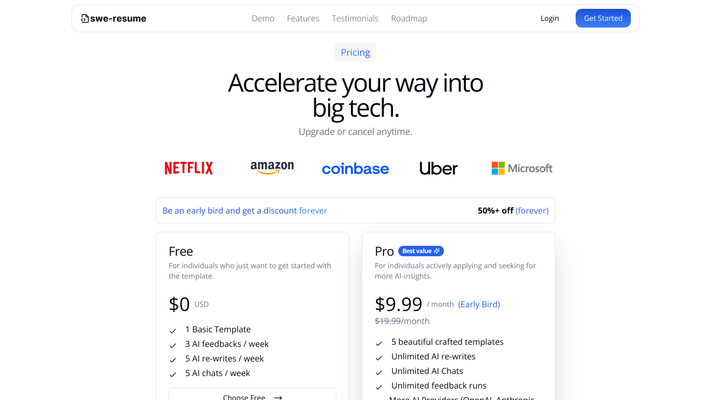 SWE-Resume | AI-Vetted Resume Builder for Software Engineers