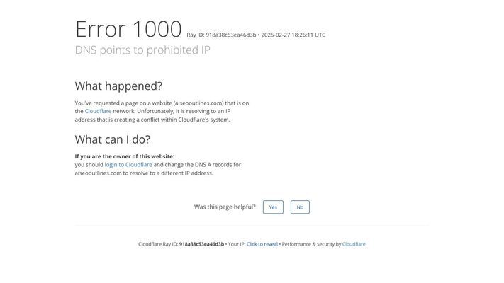DNS points to prohibited IP