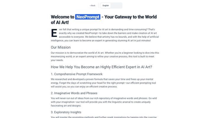 NeoPrompt Pro - Smart prompt generation tool for AI arts
