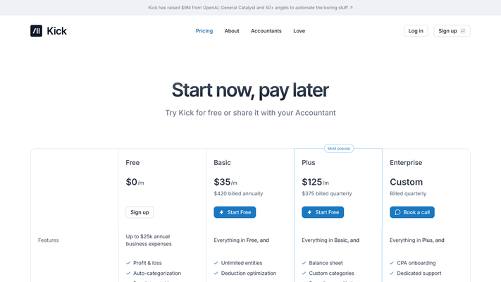 Kick | Self-Driving Bookkeeping