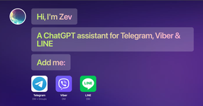 Zev - ChatGPT for Telegram, LINE & Viber