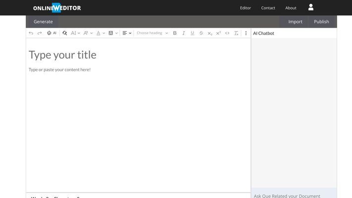 Online Word Editor - Free AI Writing Assistant