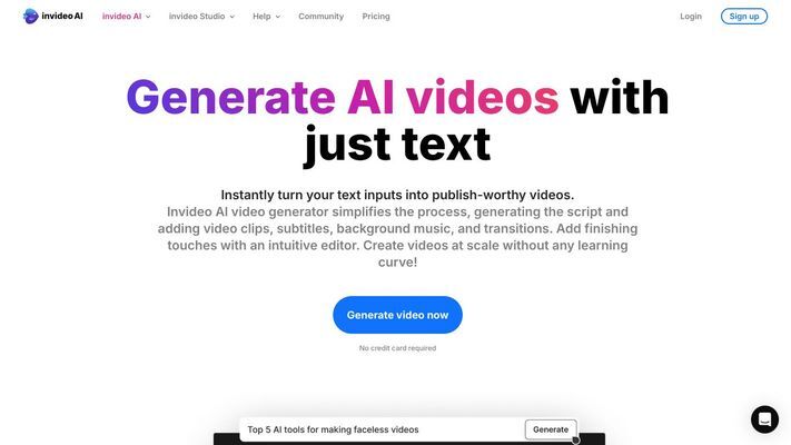 Free AI Video Generator | invideo AI