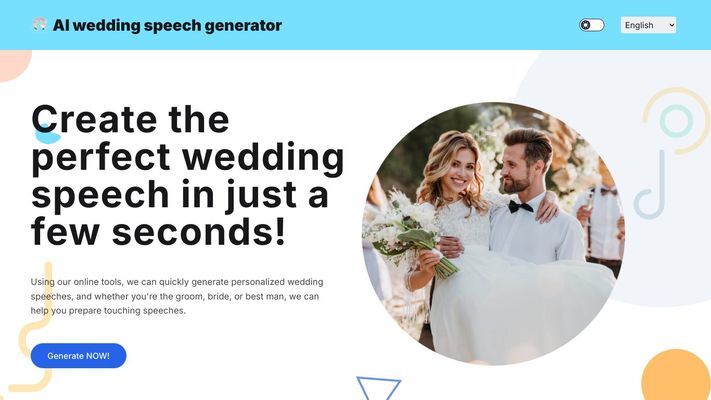 AI wedding speech generator - 100% free