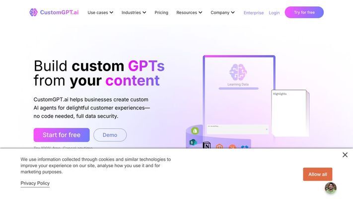 CustomGPT.ai | Custom GPTs From Your Content For Business