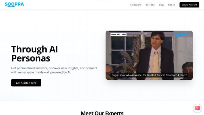 Soopra AI — 24/7 AI Personas
