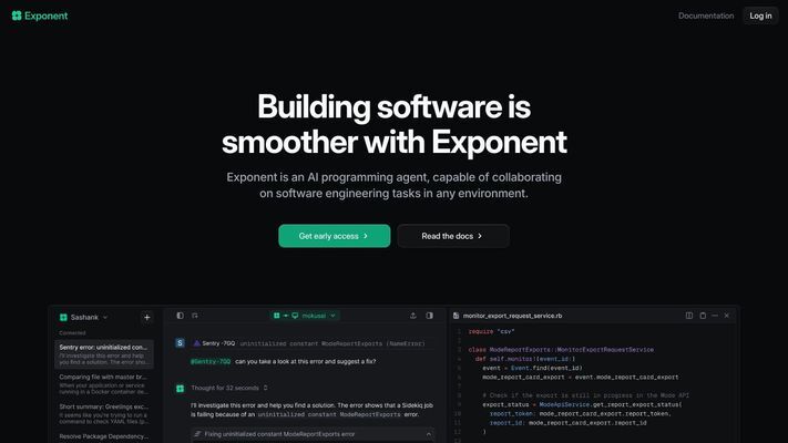 Exponent | A collaborative AI programming agent