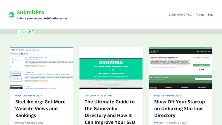 SubmitPro - Quick Startup Submission to 100+ Directories with One-Click