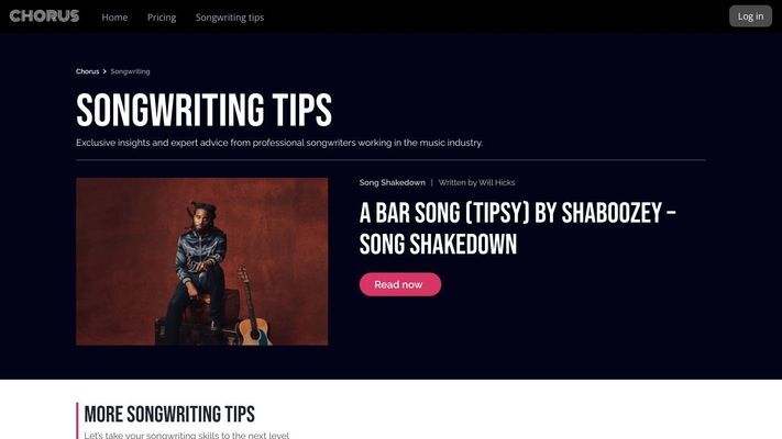 Chorus Songwriting App and Lyrics Assistant
