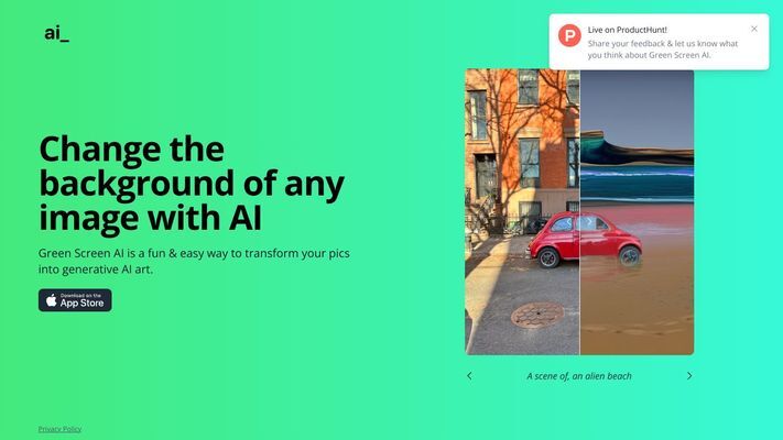 Change the background of any image with AI.