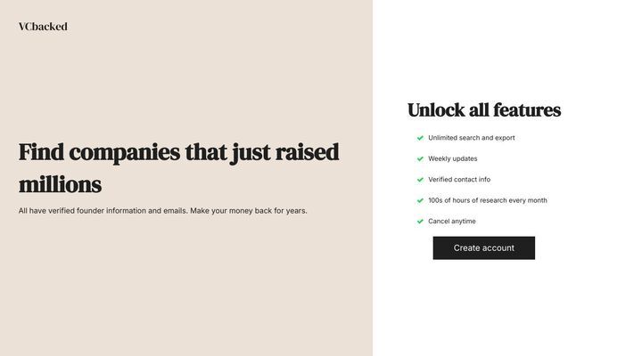 Find VC funded clients